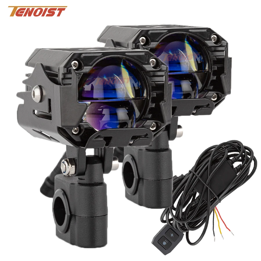 Super Bright 2.6 Inch 120W White High Low Beam Strobe LED Driving Head Light for Motorcycle 12-36V Universal