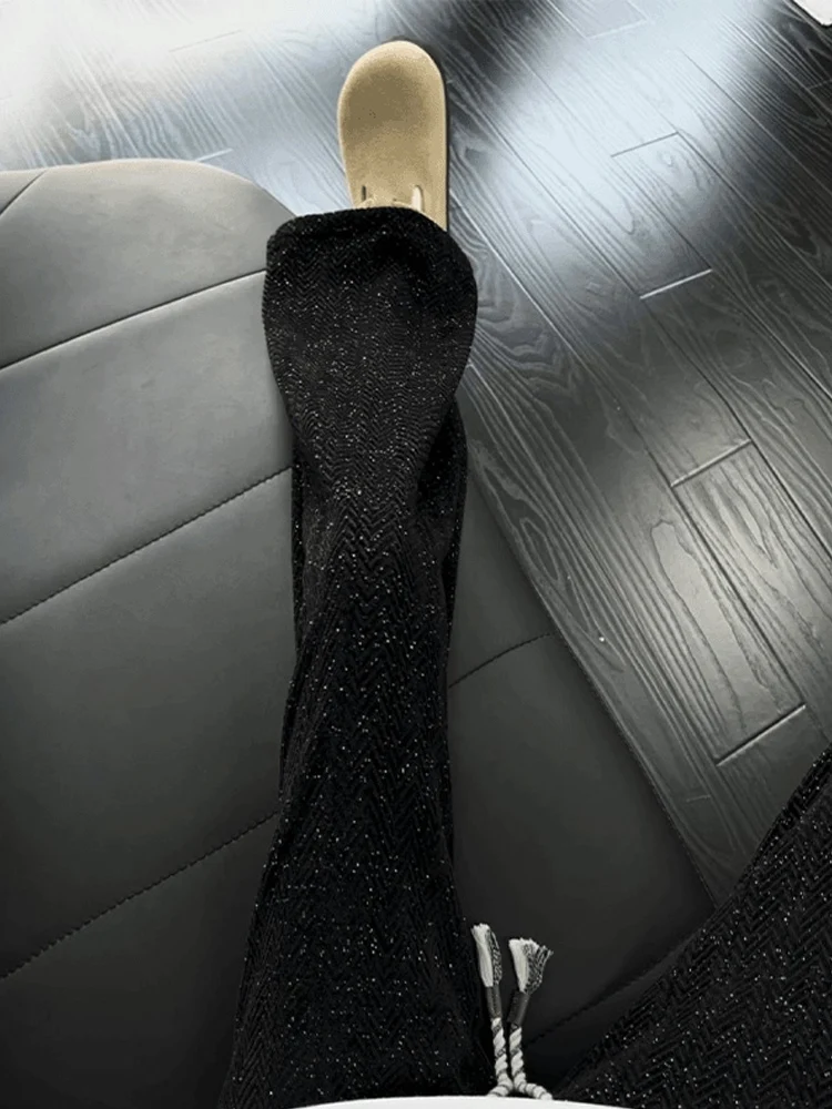 

Bla Knitted Casual Pants Men's Autumn Faion Brand American Retro Small Fraance Sle High-End Feeling Leisure Trousers