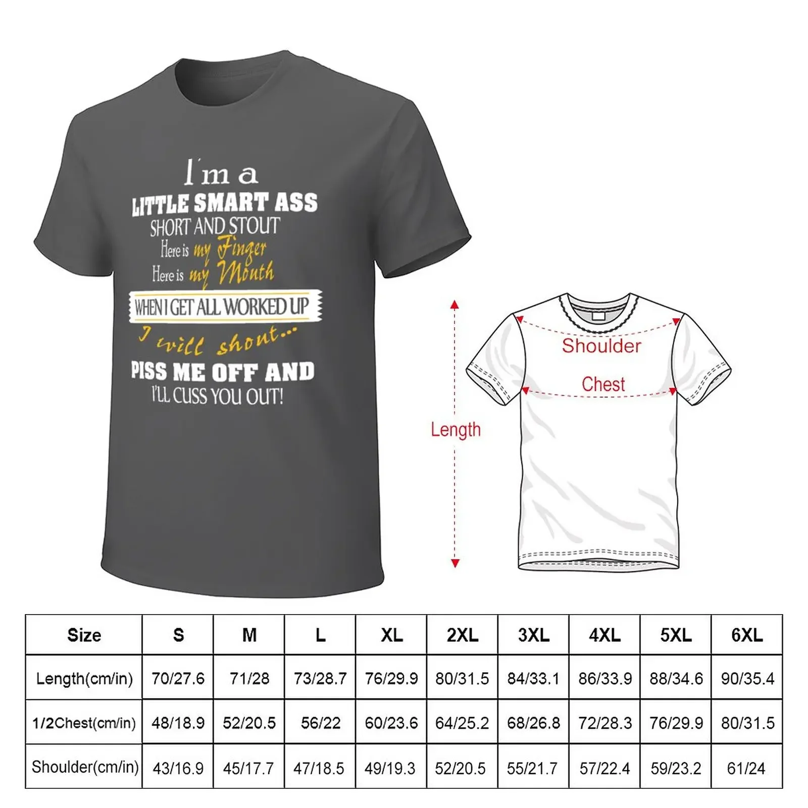 I'm a little smart ass short and stout T-shirt T-Shirt boys whites oversizeds mens t shirt graphic