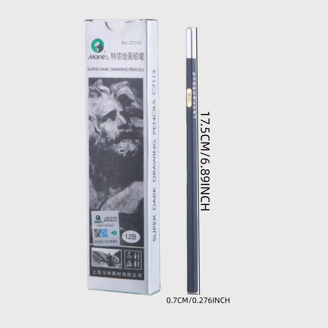 Sketch pencils 12B/14B/16B matte charcoal drawing pencils, dedicated drawing pencils for sketching and life drawing