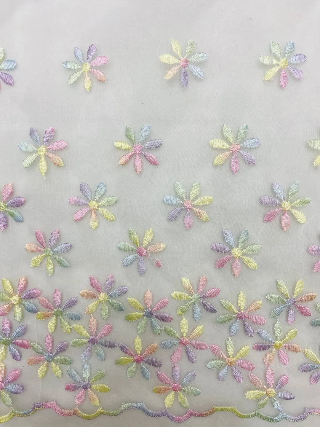 Refreshing Summer Sweetheart Style, Rainbow-Colored, bilateral, Embroidered Lace