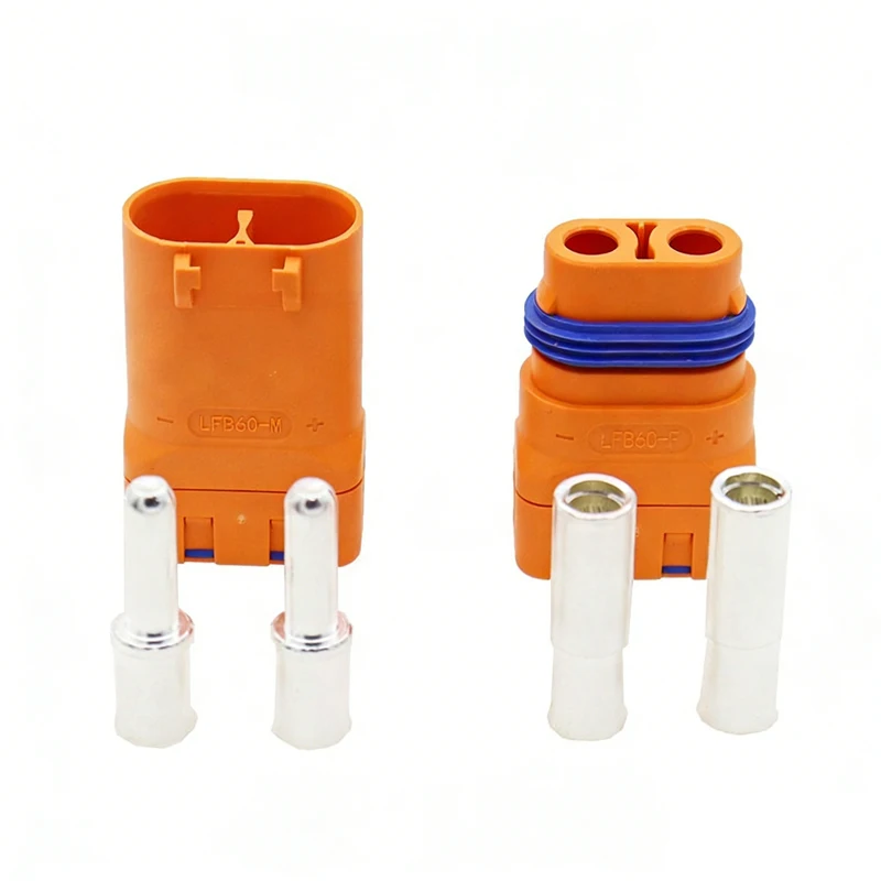 DC150V 65A-70A IP67 Waterproof Connector Wire-Crimped Battery Male Female Plug Copper-Silver Plated LFB60 Plugs for RC Model