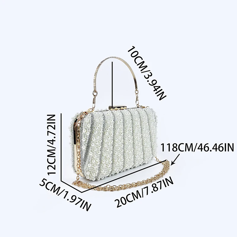 Pearl wedding clutch bag, high-end pearl dinner bag, celebrity temperament bag, evening dress clutch bag