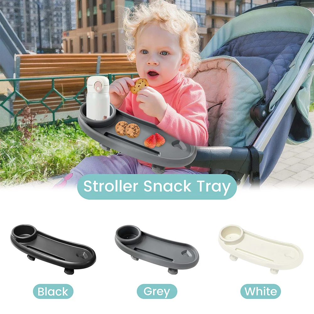 1PC Universal Baby Snack Tray, Infant Stroller Snack Tray with Cup Holder, Stroller Tray Attachment and Stroller Accessories