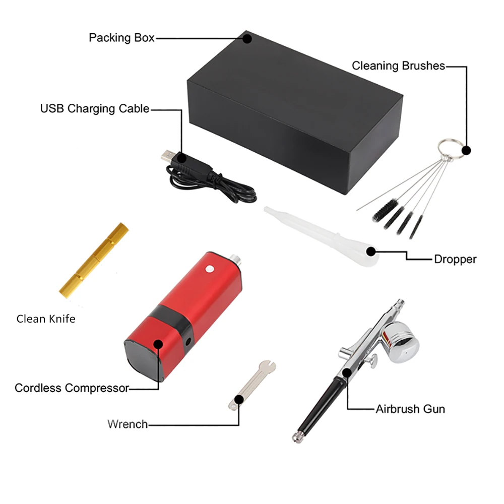 TM80-130 Kit aerografo portatile macchina per pistola per trucco ad alta pressione In Mini compressore d'aria multifunzionale per apparecchiature di bellezza
