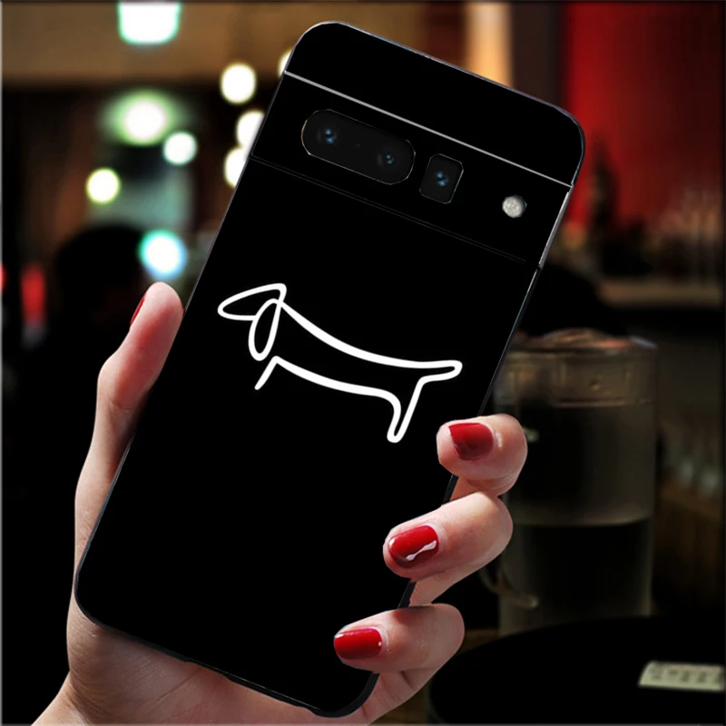 Capa de telefone para google pixel 10 9 pro xl 9a 8 7 6 pro pixel 8a 7a 6a pixel 8 7 6 5 bonito dos desenhos animados dachshund cão