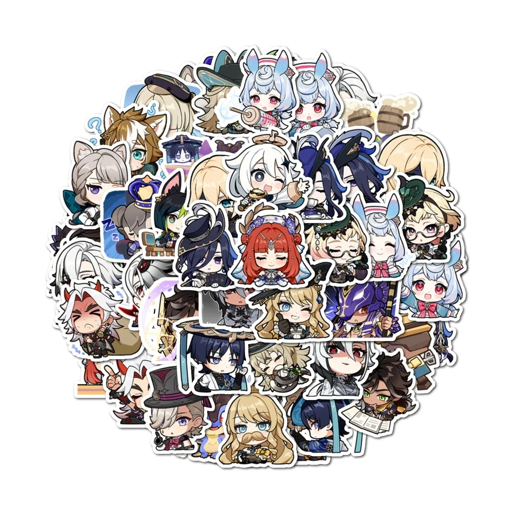 48pcs Game Character Genshin Impact Stickers, Self-Paste, Can Be Used For Party Walls, Tabletops, Mugs, And Other Decorations