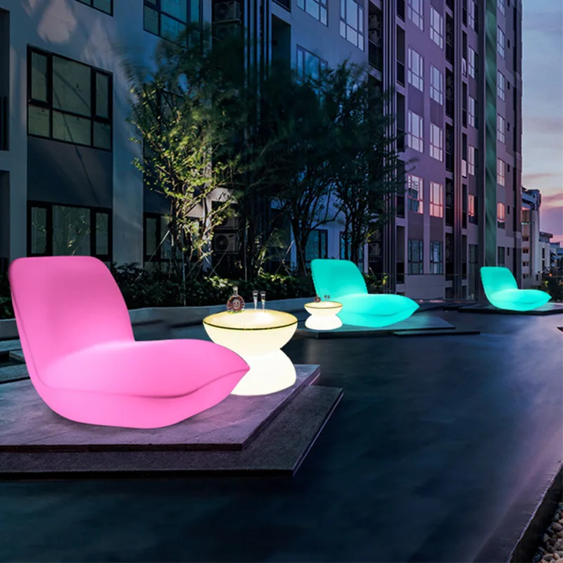 Luminous leisure sofa colorful European-style luminous waterproof, outdoor furniture pillow chair outdoor bar