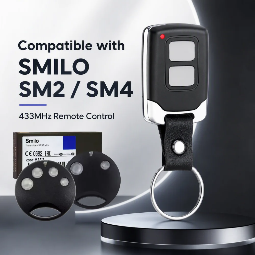 NEW SMILO SM2 SM4 433.92MHz Gate Remote Control Garage Transmitter For SMXIS SMX2 OXI OX2 SMXI SMX2R Garage Door Receiver