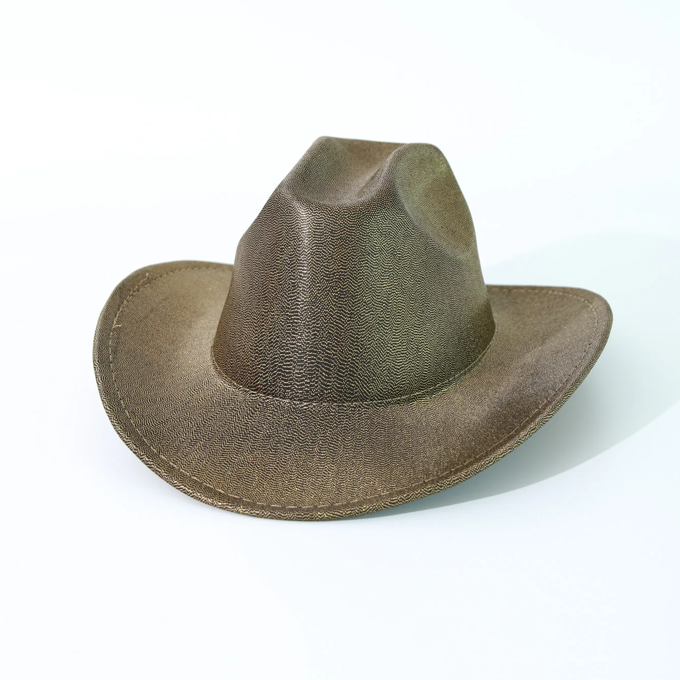 Special Price Glossy One-Word Top Cowboy Hat, Metallic Film Western Fedora for Party Festival