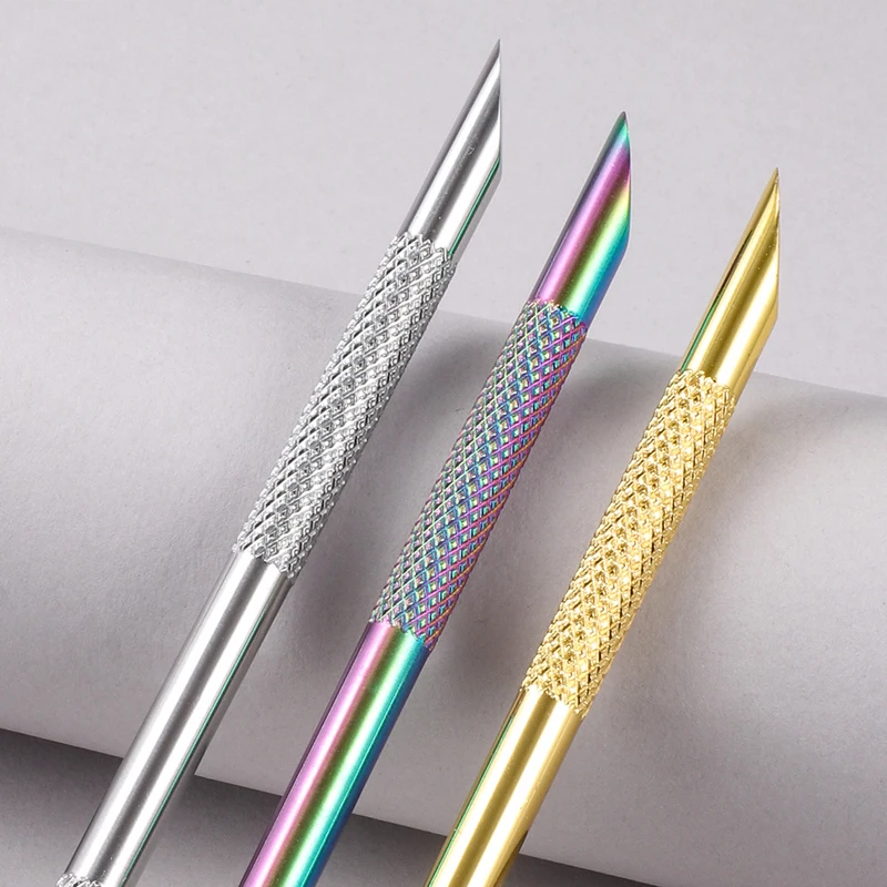 สแตนเลสสตีลเล็บRemoverเจลเล็บScraper Cuticle Pusher Dead Skin RemoverสําหรับHome Salonเล็บเครื่องมือมืออาชีพ