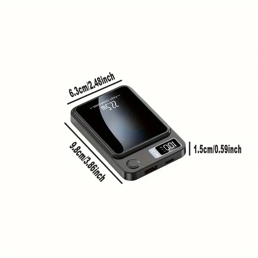 Energi Seluler Nirkabel Magnetik 10000MAh, Pengisian Cepat 22,5 W/pd20 W untuk Ponsel IPhone15Pro Max/14PRO/13/12/Android