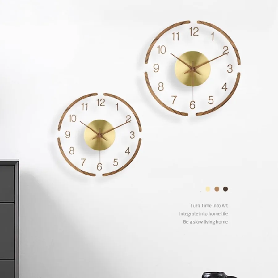 Gift Hand Wall Clock Decoration Homeelegant Office Round Number Wall Clock Living Room Gold Kitchen Nordic Wandklokhome Decor