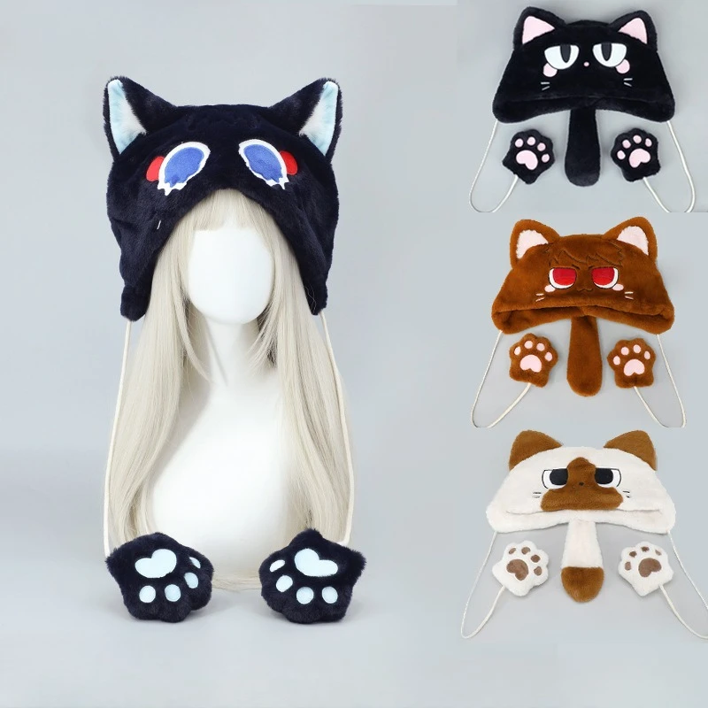 Anime Fluffy Hat Cute Sweet Autumn Winter Warm Soft Plush Cartoon Ear Protection Cap Cosplay Props Gift for Women Girls