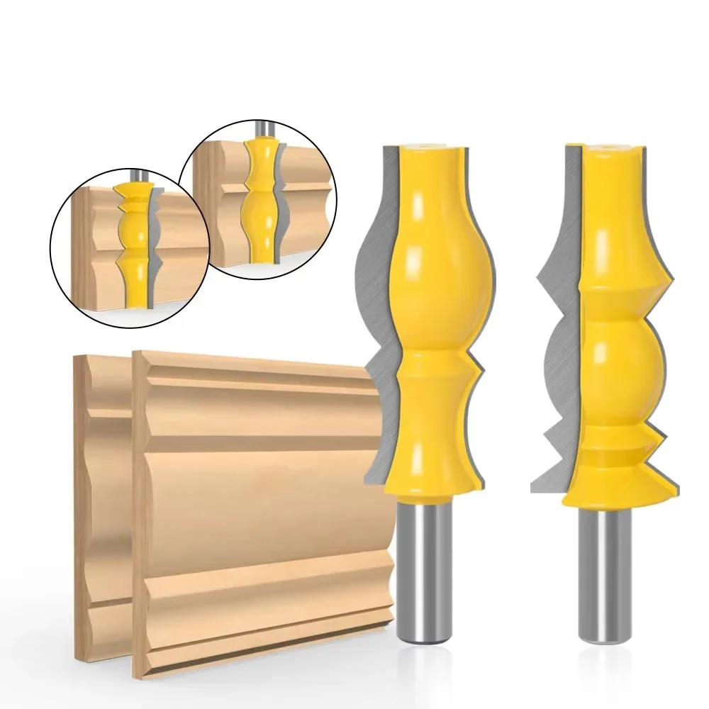 

2 шт., хвостовик 1/2 дюйма, хвостовик 12 мм, большой реверсивный формовочный станок, 2 бита, набор фрез, линейный нож, шиповый резак для деревообрабатывающих инструментов