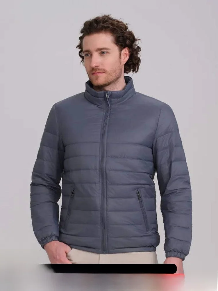 

Men's down Jaet Stand Collar Waterproof Outdoor Winter Coat 90 Du down Lightweight Warm Series Casual Fit Zipper Closure