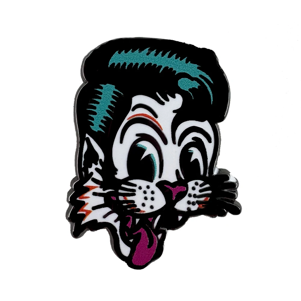 Stray Rock Cats Band Inspired Enamel Pin Greaser Americana Cat Tattoo Pattern Brooch Music Fans Gift Badge Accessories Collectio