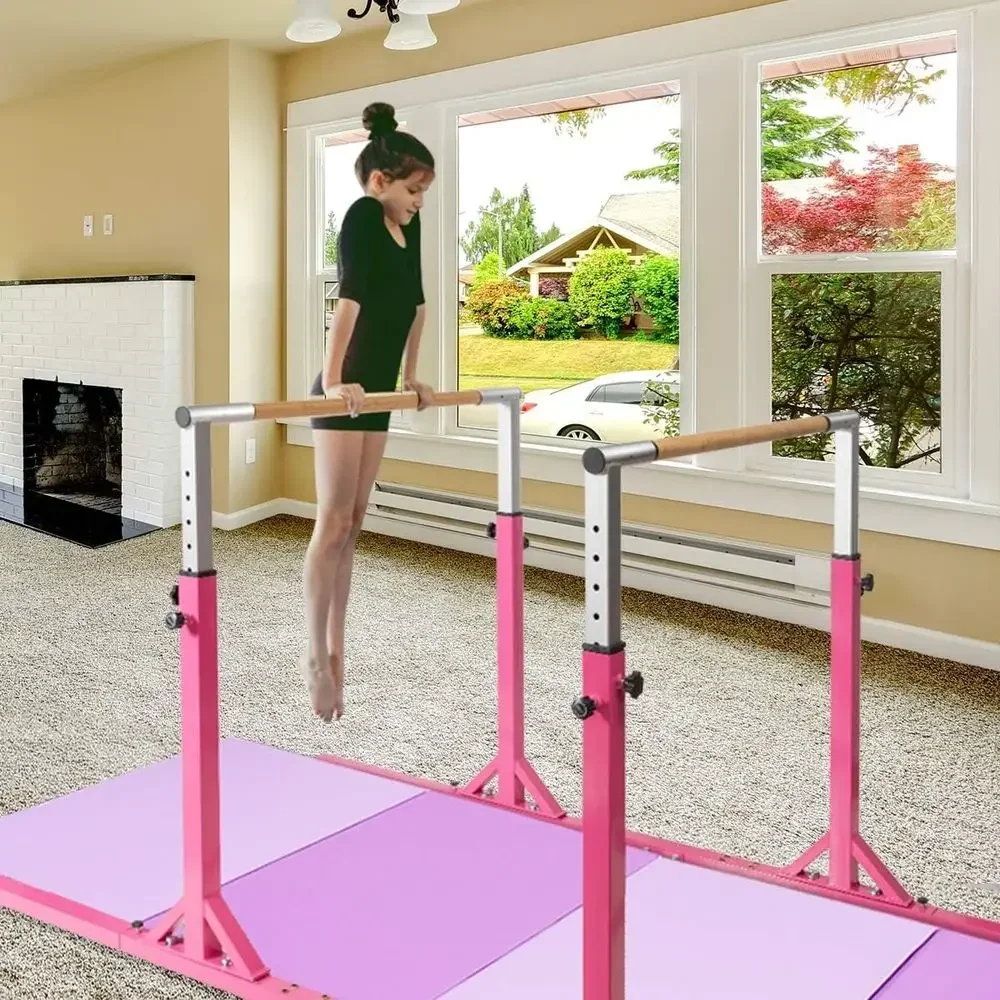 Adjustable Height & Width Gymnastics Parallel Bars for Juniors - Ideal for Indoor & Outdoor Training