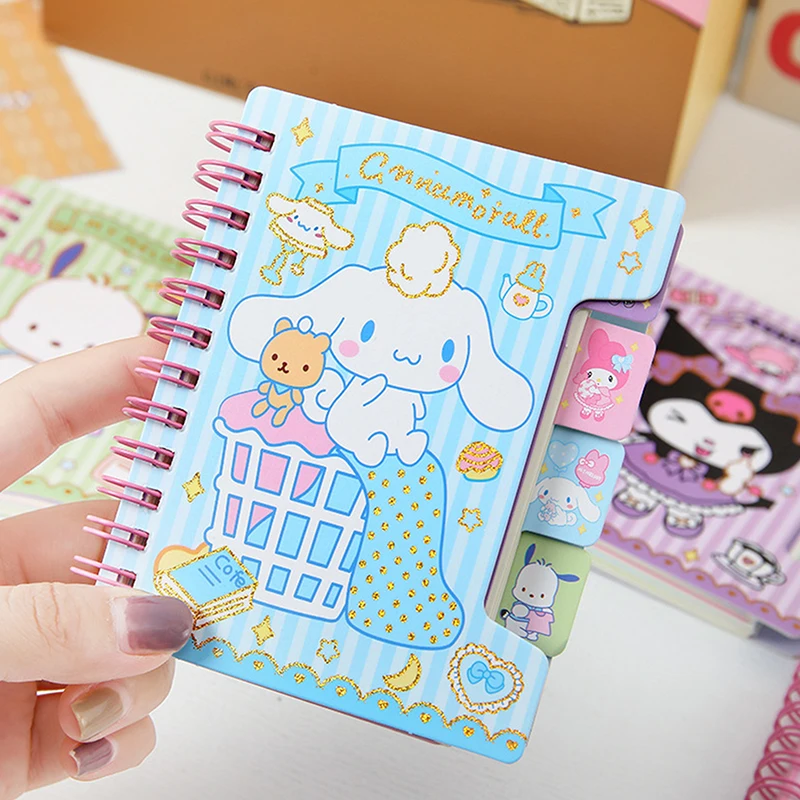 1PCS Random Portable Sanrio Cartoon Cute Notebook My Melody Kuromi Ultraman Anime Color Page Coil Book Stationery