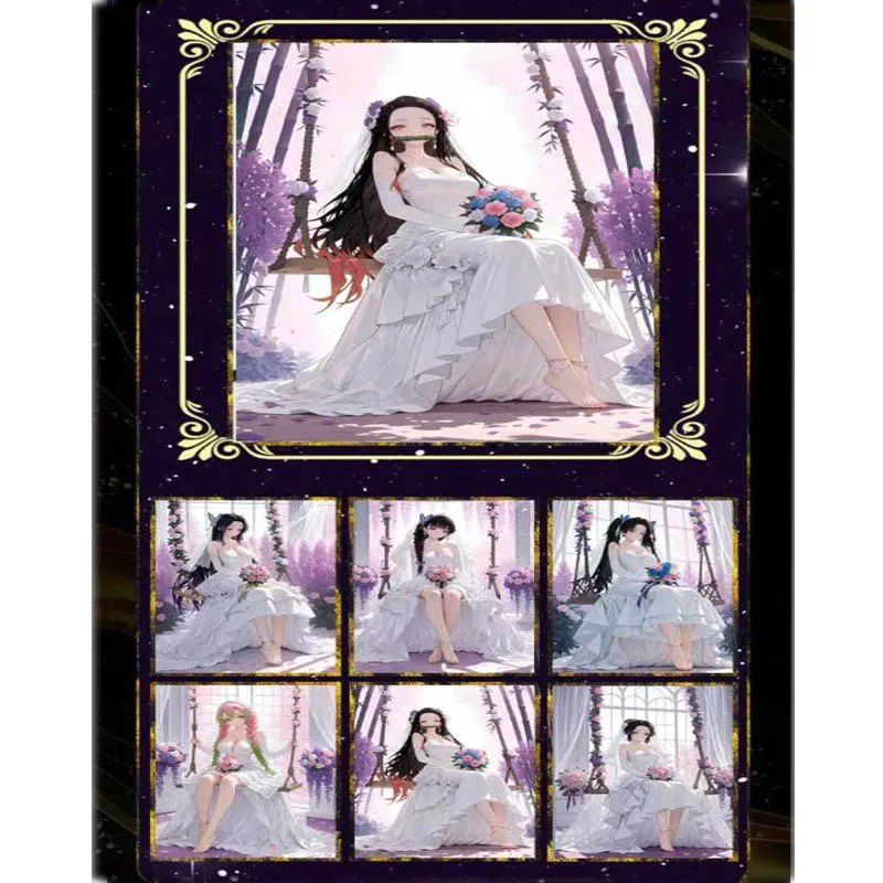 Origional Demon Slayer Collection Cards Goddess Wave1shangbao 100%Acrylic Color Paper 10*15cm Equisite Playing Game Cards Kid