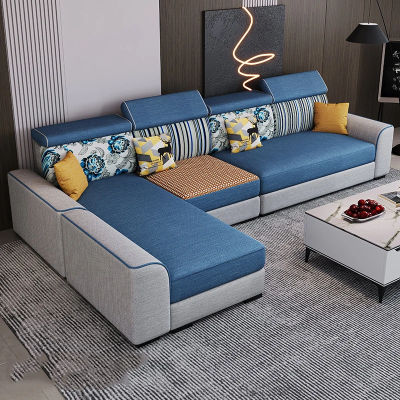 Oversized Fabric Living Room Sofas Minimalist Modern Recliner Lazy Sofas Big Armchair Daybed Divano Soggiorno Home Furniture