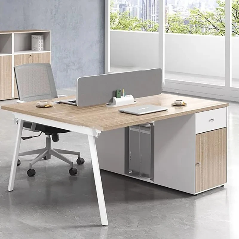 Mesa de Computadora Moderna y Amplia, Escritorio de Computadora Blanco con Diseño Estético en Madera, Cajones para Lectura, Mesa de Escritura, Muebles de Oficina