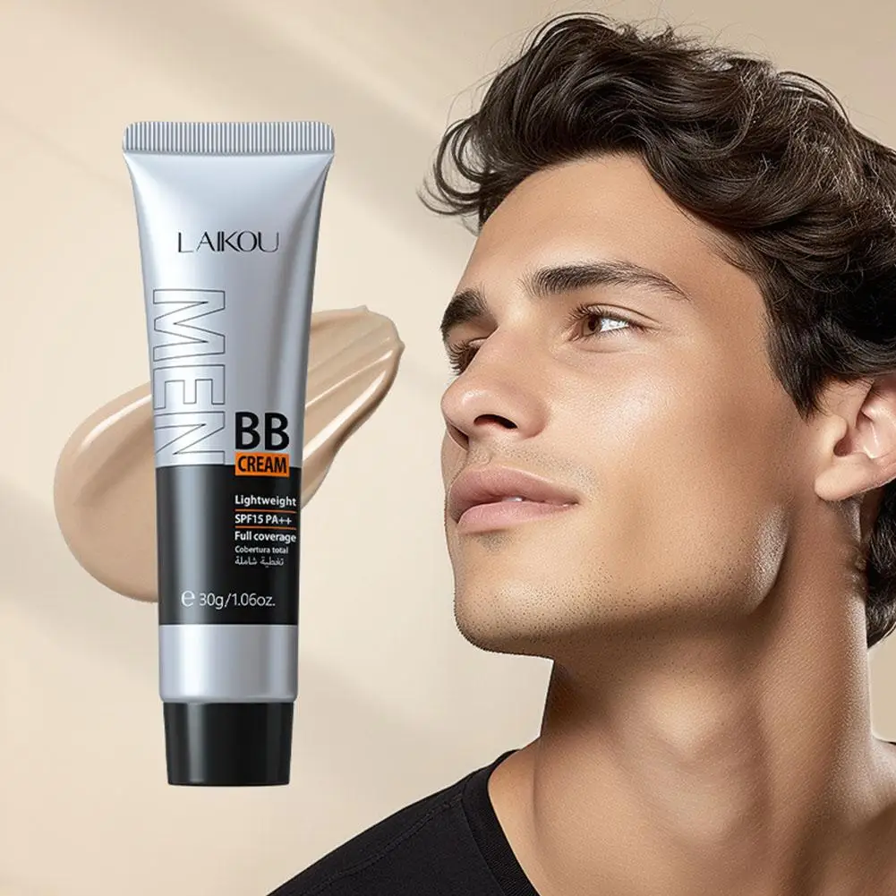 BB Cream For Men Full Coverage Facial Concealer Long Lasting Makeup Foundation Waterproof Men BB Liquid Foundation 30g