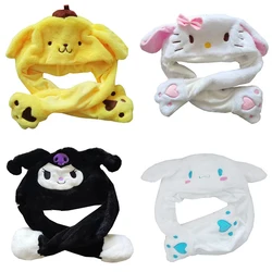 Orelha Kawaii movendo chapéu de pelúcia, Anime bonito Coelho, Festa Cosplay, Desenhos animados engraçados, Novidade saltando chapéu, Kuromi Kitty Cinnamoroll