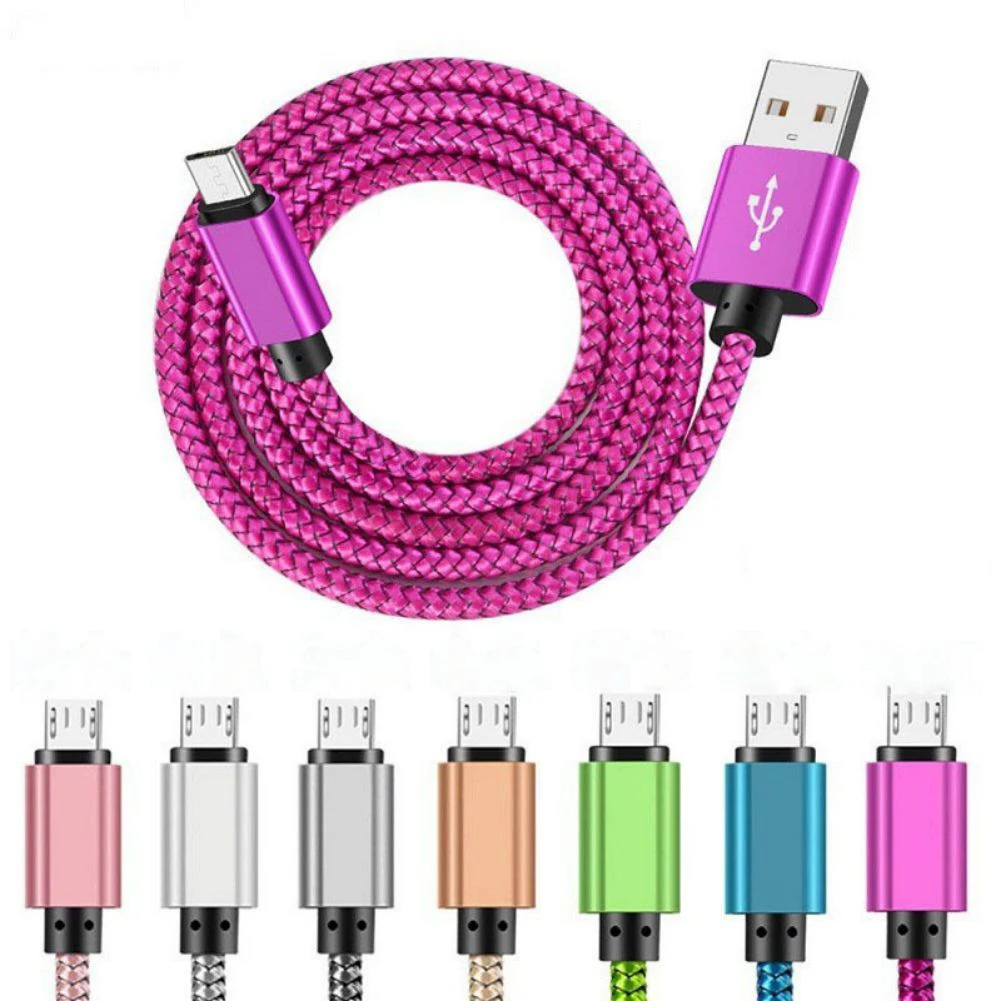 Cable USB tipo C 2A de aleación de aluminio, Cable de datos de carga rápida, trenzado de nailon, Compatible con teléfonos Ios y Android, tabletas