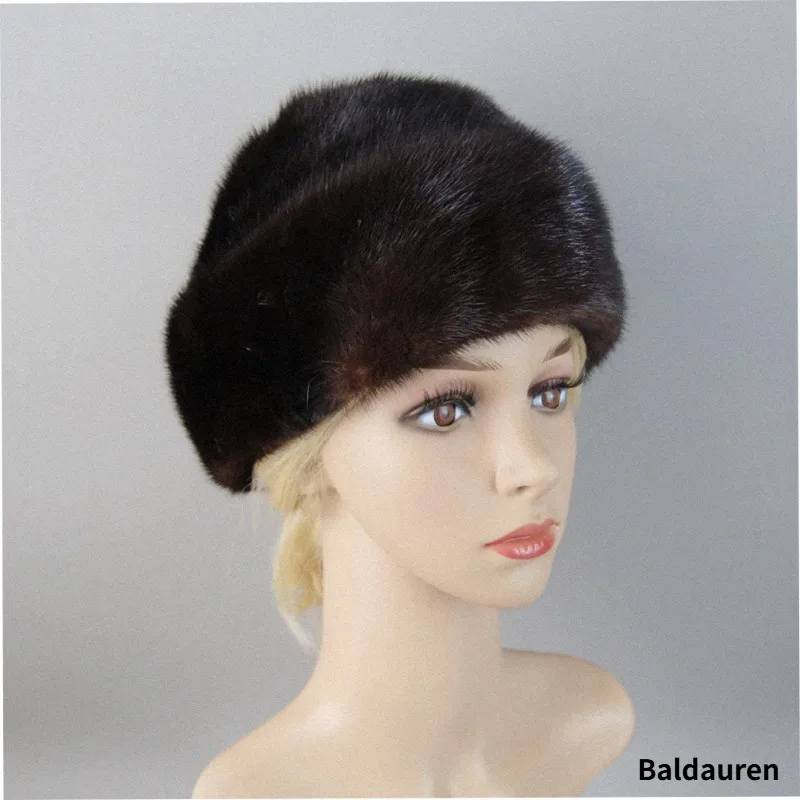 2025 Winter Fashion Genuine Real Mink Fur Cap Bomber Fur Hat For Unisex Cold Outdoor Ear Warm Ride Motorcycling Natural Mink Cap