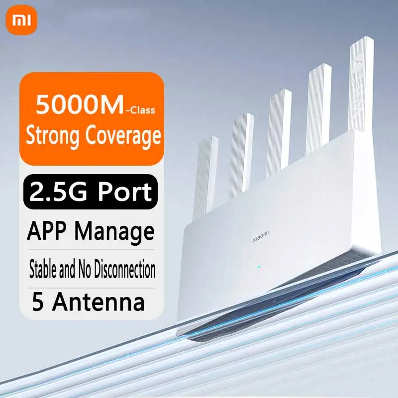 Xiaomi Router BE5000 WiFi 7 2.5G 5011Mbps Network Port 512MB Memory 2.4/5GHz Dual Broadband Access Network Security Protection