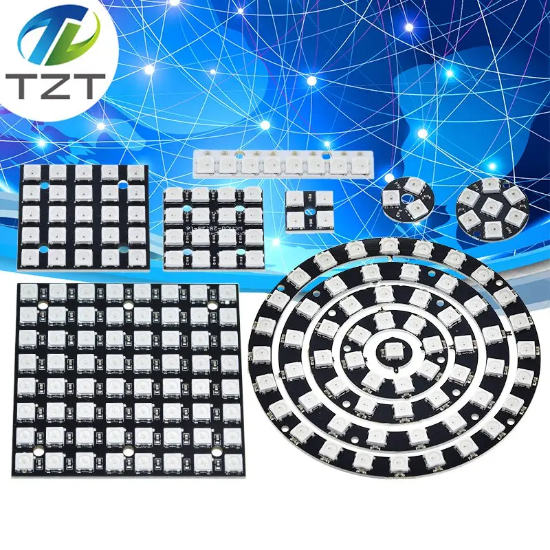 4 8 12 16 channel WS2812 WS2812B WS 2811 5050 RGB LED Lamp Panel Module 5V 1Bit 4Bit 8Bit 12Bit 16Bit 24Bit Rainbow LED Precise