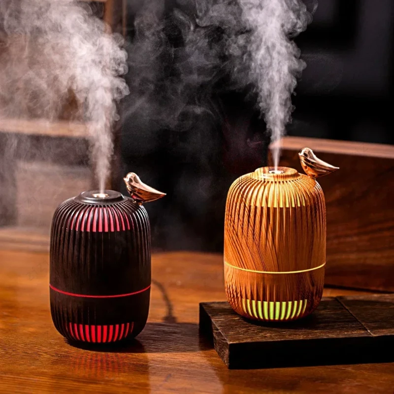 Creative Bird Cage Design Heavy Fog Humidifier USB Desktop Mute Colorful Ambient Light Humidifier Home Car Humidifier