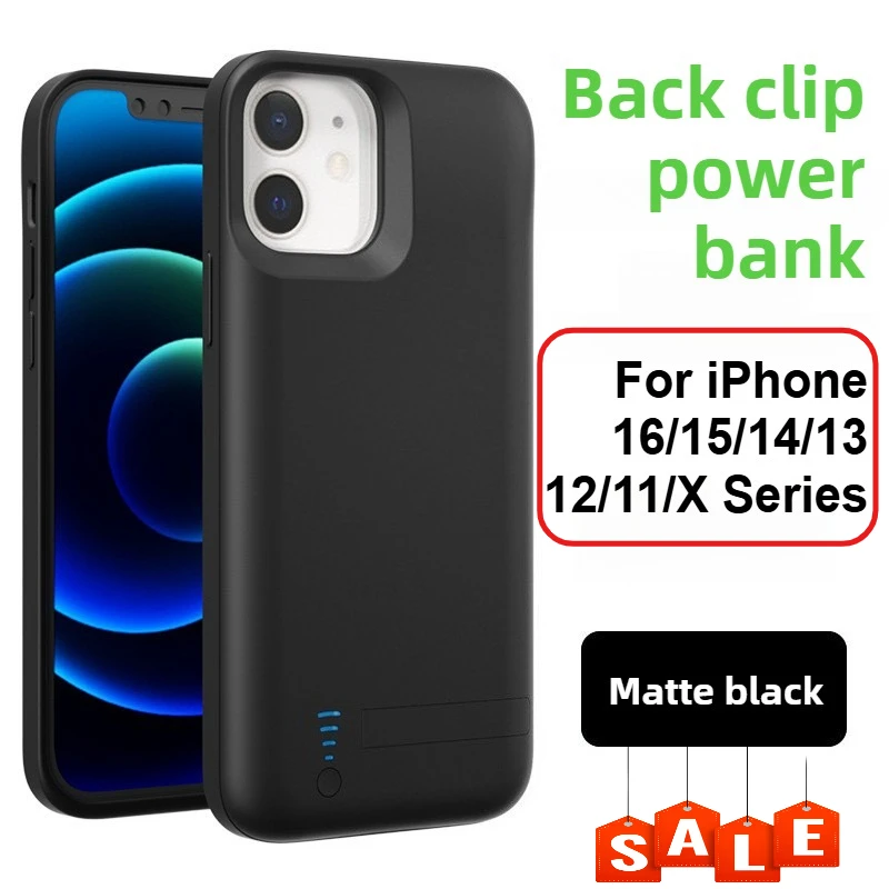 

Backup Clip Power Bank for IPhone Case Compatible with IPhone 16/15/14/13/12/11/X Mobile Power Supply