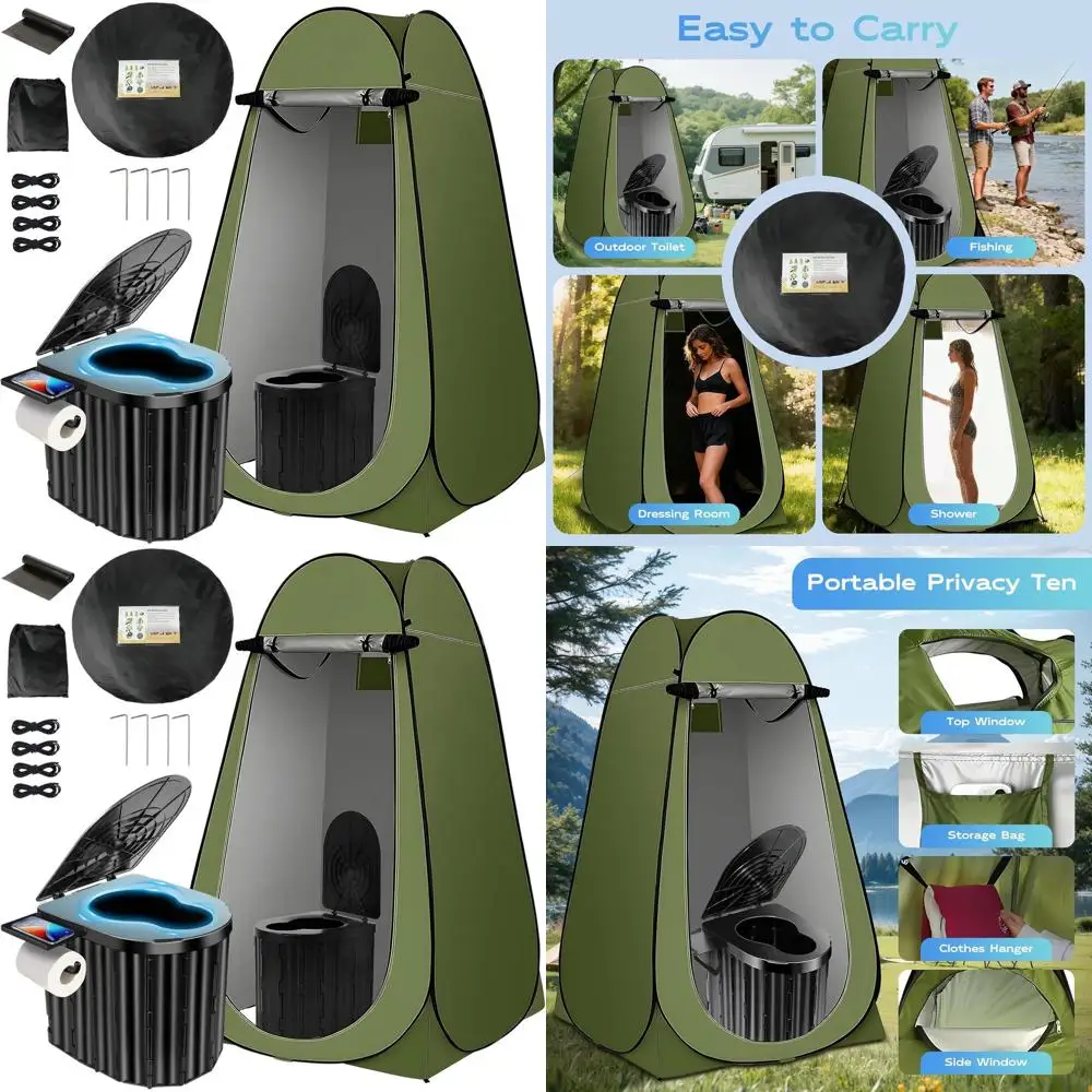 

Portable Pop-Up Privacy Tent Toilet for Outdoor Travel, Folding Potty with Carry Bag, Ideal for RV, Beach, and Fishing Adventure