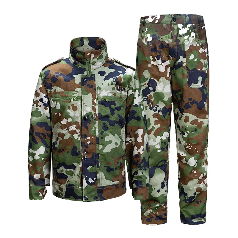 Camouflage Suit for Men Summer Outdoor Training Clothing College Students Full Training Uniform Women Polyester