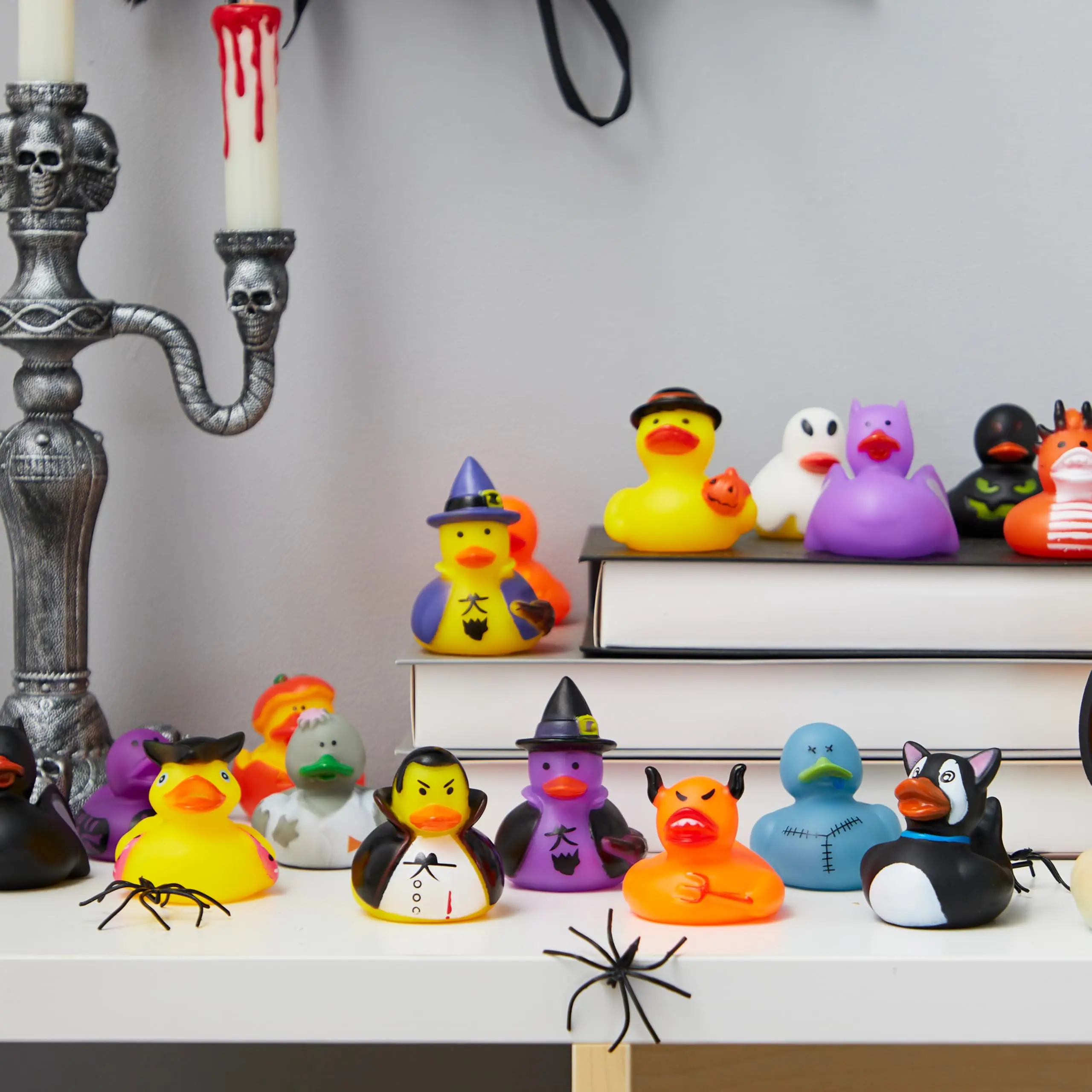 18Pcs Halloween Fancy Novelty Assorted Rubber Duck Variety Fun Bath Toy Duck,School Classroom Prize Trick or Treat Filler Party