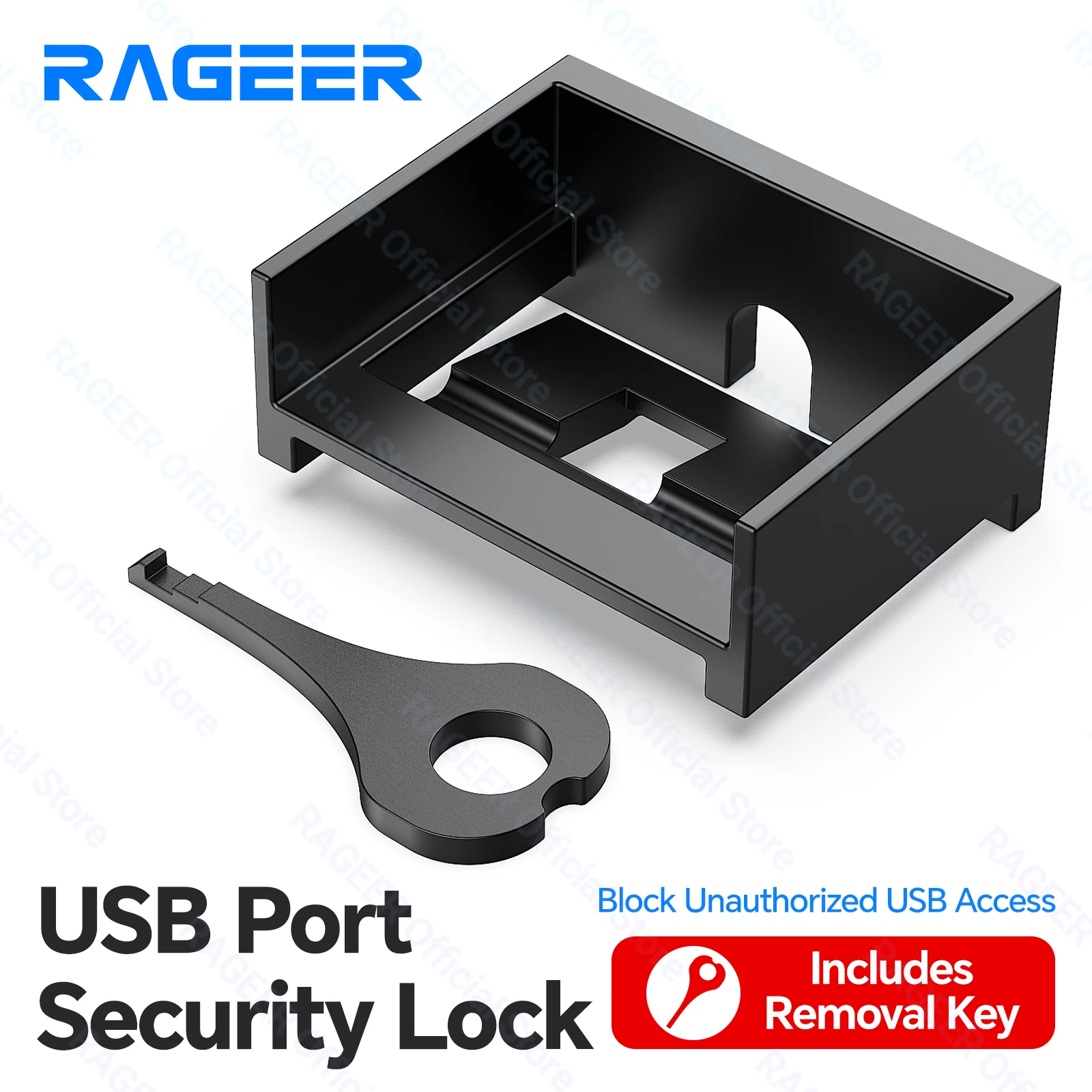 RAGEER USB Insert Lock with Key Dust proof USB Plug Connector Physical Anti-Data Leakage for Laptop server car Desktop switch et