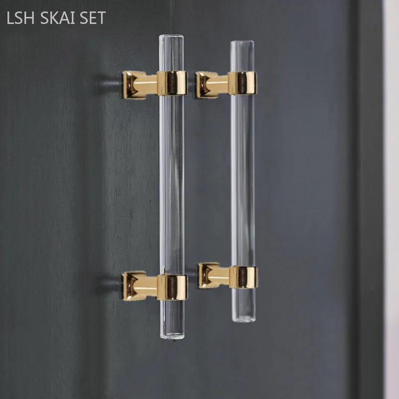 Acrylic Cabinet Door Handles Modern Transparent Plastic Drawer Knobs Light Luxury Wine Cabinet Door Handles Furniture Hardware