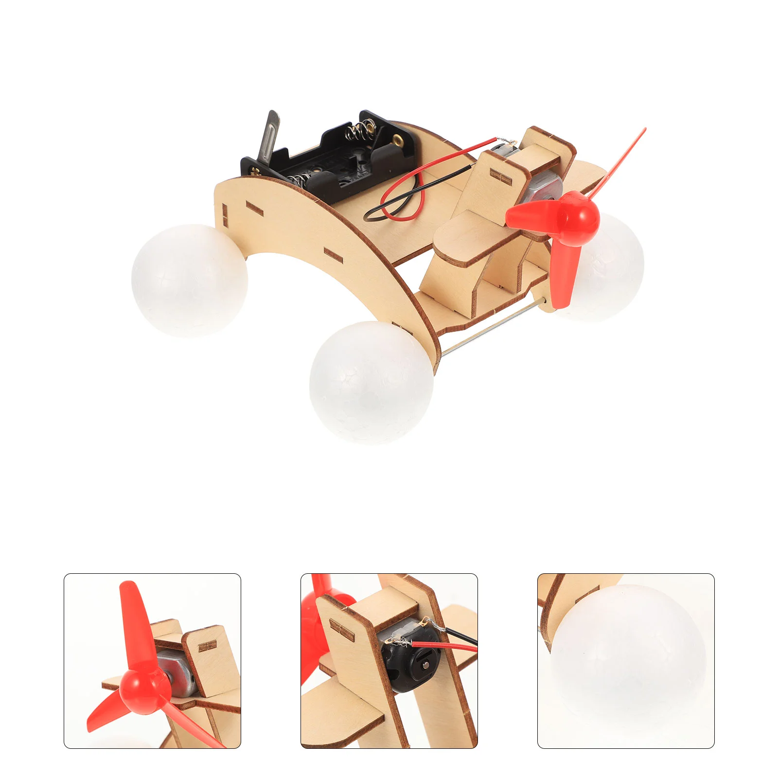 

Amphibious Vehicle Children’s Toys Kids Puzzles Wind Boat Assemble Wooden Model Unique Car Handmade Making DIY Craft Student