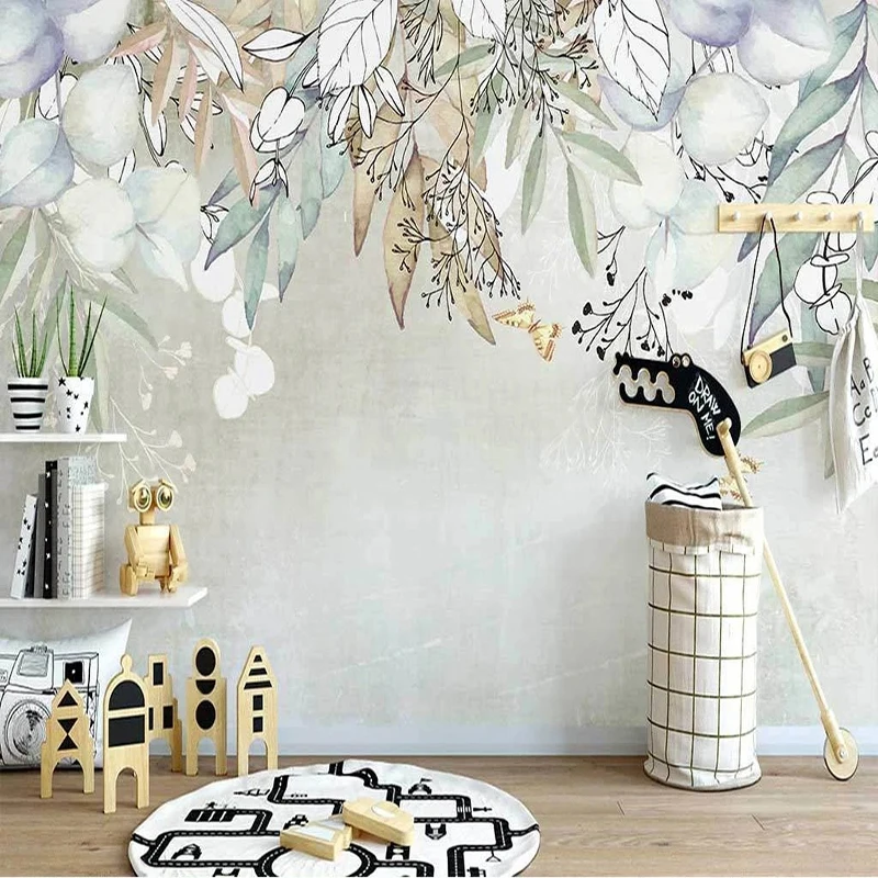 Little Freshnes 3D Wallpaper Modern Abstract Leaves Interior Background Wall Mural Art Fresco TVBedroom Creative Papel De Parede