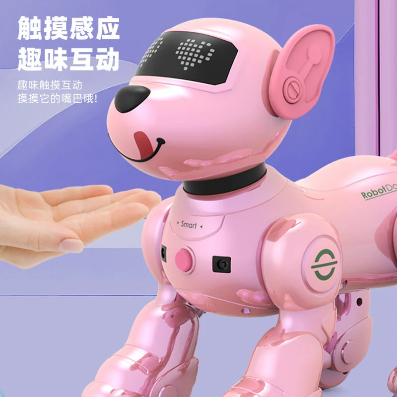 Novo Controle Remoto Inteligente Cão Robô Acrobático Programável Cão de Estimação Elétrico Robô Dançante Brinquedo Infantil