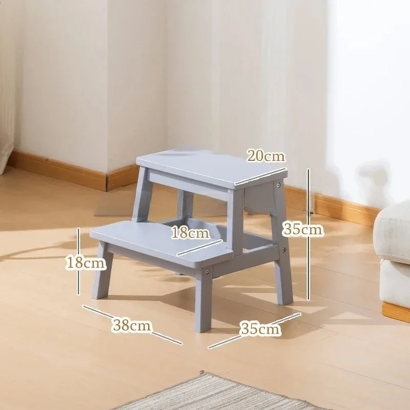 Small Solid Wood Ladder Chair Household 2 Step Ladder Dual-use Ladder Stool Indoor Climbing Pedal Stair Multi-function