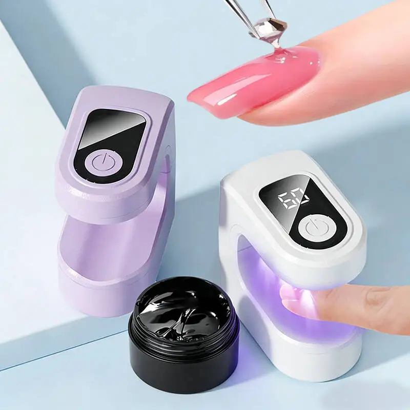 المحمولة مسمار مجفف الأشعة فوق البنفسجية LED هلام تلميع مصباح و عالق الحفر الغراء مجموعة المنزلية وصالون مسمار أدوات الرسم الأظافر علاج الملحقات #1