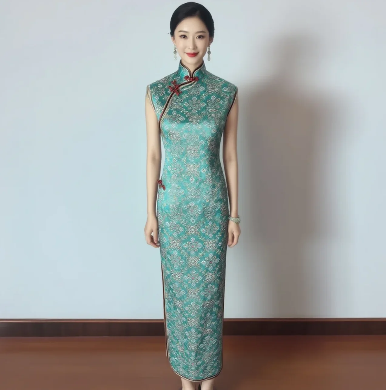 

High-End Dark Red Imperial Falling Flower Ceremonial Robe Fabric New Condition Ramie Fabric Pattern Design Womens dresses 2025