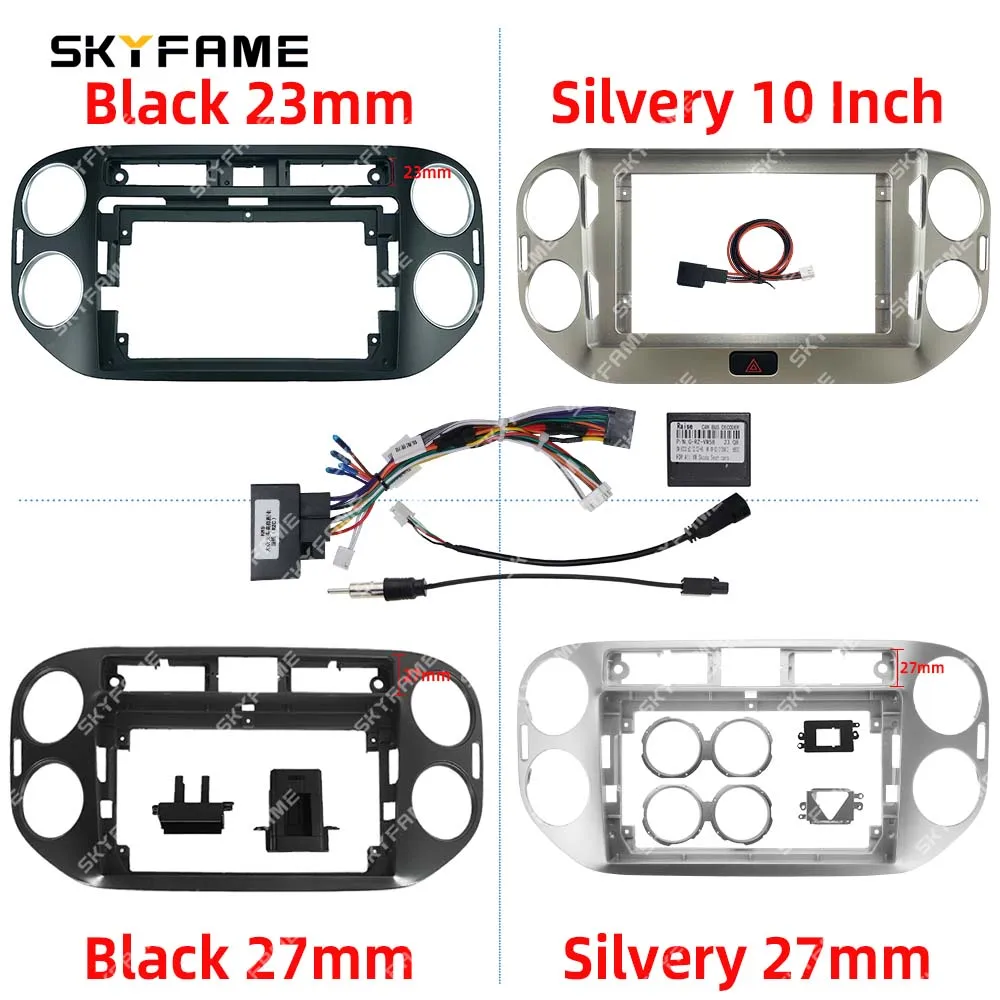 SKYFAME Car Frame Fascia Adapter Canbus Box Decoder Android Radio Dash Fitting Panel Kit For Volkswagen Tiguan
