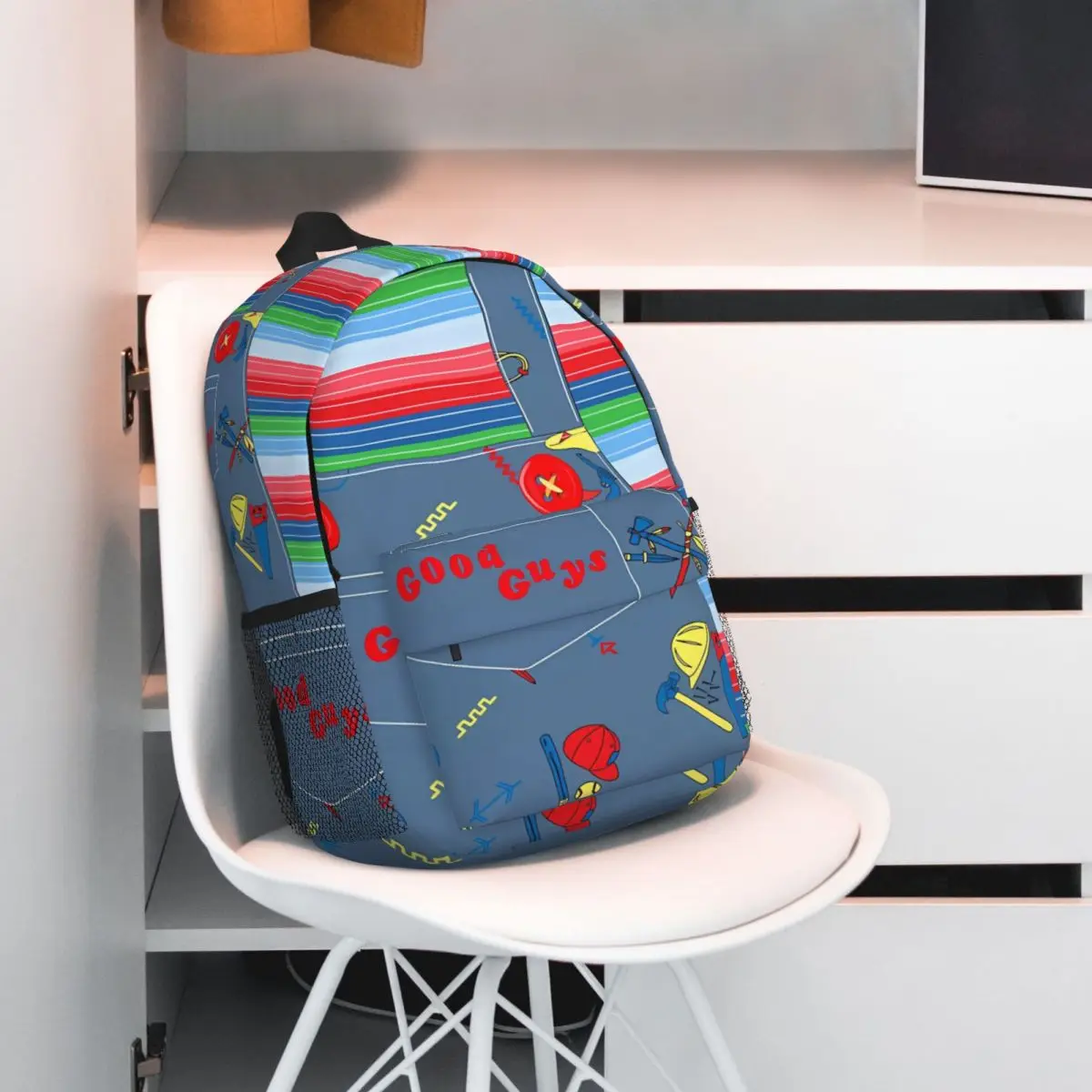 Flat,599x599,090 New Fashionable Pattern School Bag Print Lightweight Backpack 15inch