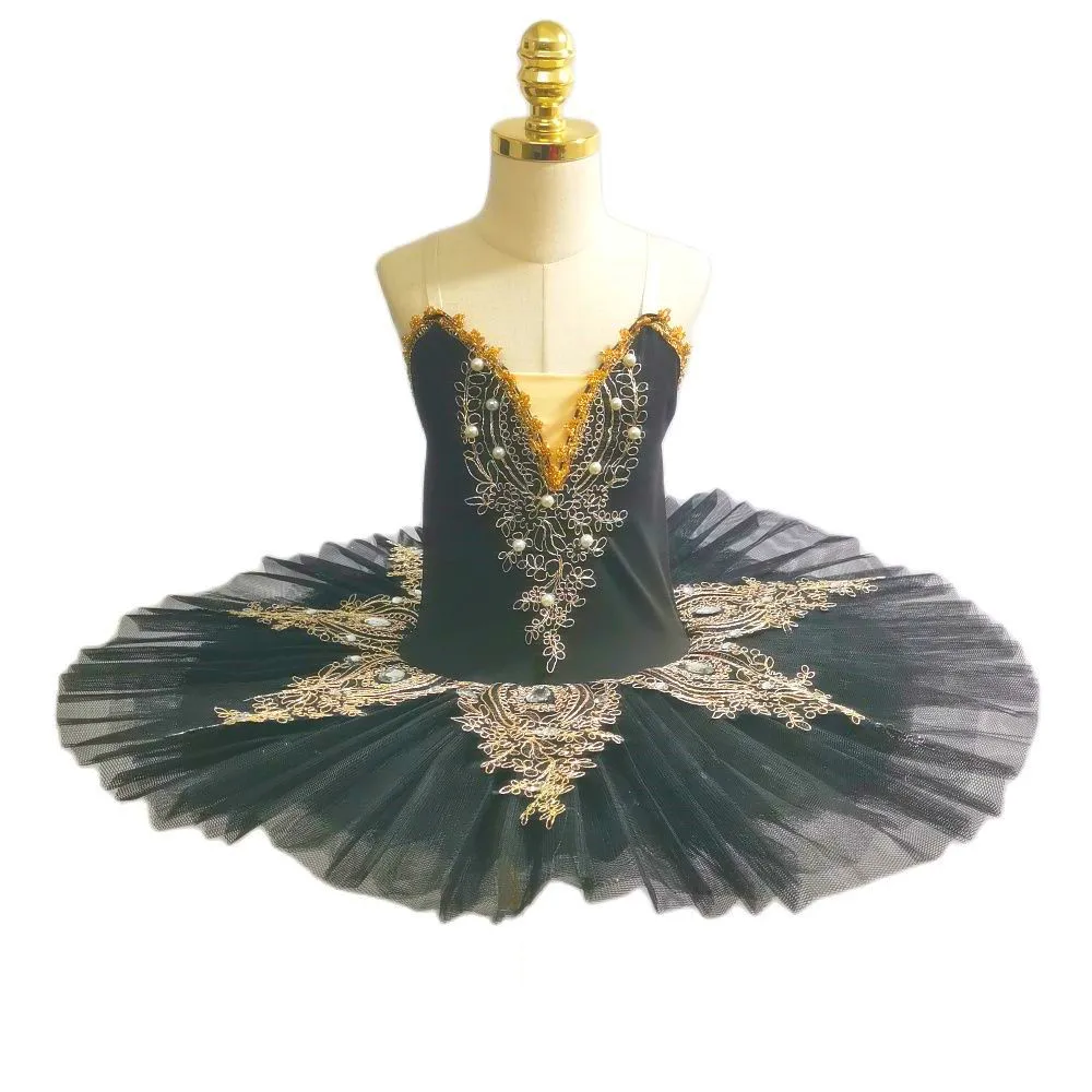 Black Ballet Skirt Costumes For Girls Pettiskirt Summer Swan Tutu Belly Dance Performance Costumes