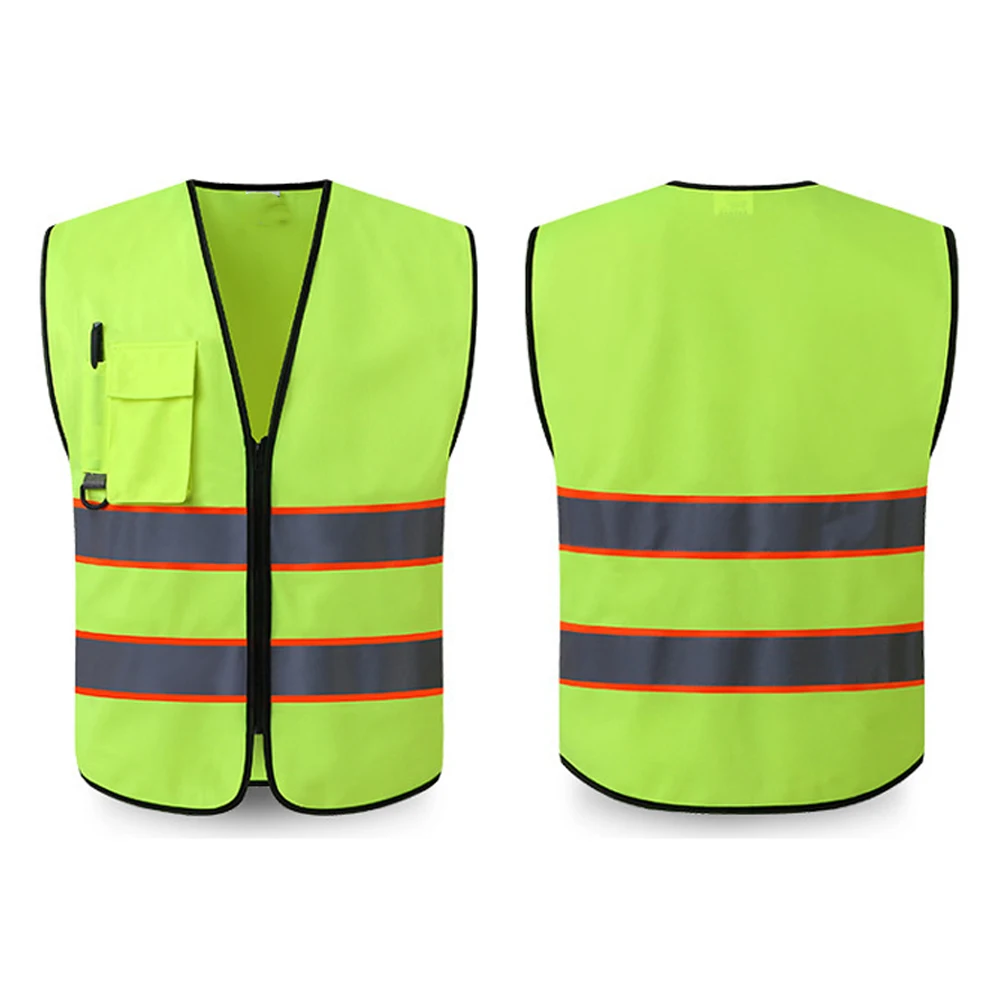 Safety Vests High Visibility Reflective Construction Work Vest Man Working Clothes Hi Vis Workwear Fluorescence Jacket