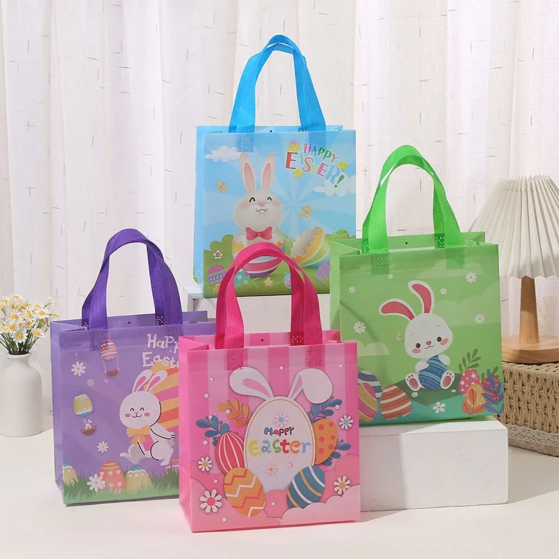 

4pcs/set Nonwoven Bags Rabbit Gift Tote Bags Wholesale Waterproof Shopping Packaging Bags Takeaway Gift Bags